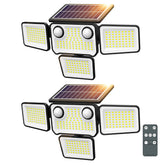 SZPOWER 4500LM solar light, front view, improves night yard visibility.