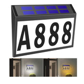 T-SUNUS Solar House Numbers Light front view enhances nighttime visibility.