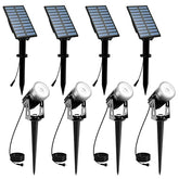 T-SUNUS solar spot light with separate panel illuminating walkways and driveways