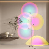 TACAHE RGBW Halo projector floor lamp base and stand provides stable ambient lighting for living rooms.