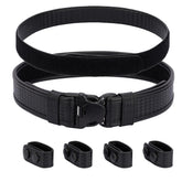 TACNEX basket weave duty belt front view highlighting hook lining for quick tool access.