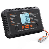 Tadeto RV carbon monoxide propane detector front view with clear screen.