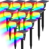 Tadyreal solar color-changing spot light on garden path enhances safety and ambiance