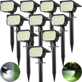 Tadyreal solar spot lights with 46 LEDs deliver bright outdoor illumination.