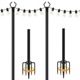 Talkhigh 2-pack 10ft light poles provide sturdy outdoor lighting support for patios and gardens.