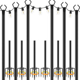 Talkhigh 6-pack 10ft heavy-duty light poles for durable outdoor setups.