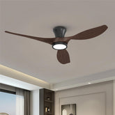 TALOYA 52-inch ceiling fan front view with LED light for living room comfort.