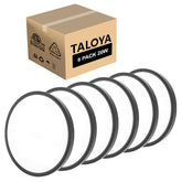 Taloya Black 6-pack LED ceiling fixture front view with ultra-thin profile.