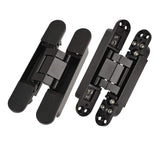 TamBee hidden door hinge black front view demonstrates a seamless concealed look for secret door setups