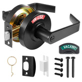 Tandefio vacant-occupied bathroom lock front view with green VACANT indicator for clear signaling