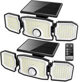 Tanlark solar lights outdoor with 3 heads for wide yard illumination