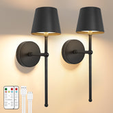 TaoFiaCo battery wall sconces set-2 front view for stylish wireless lighting