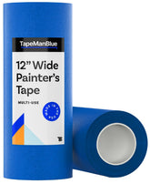 TapeManBlue wide blue tape on a 3D printer bed for strong adhesion