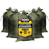 Tapix empty sandbags military green bundle 100 for flood protection and quick setup