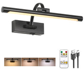 Tassuowell battery picture light mounted on wall illuminating artwork with adjustable brightness