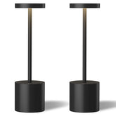 TBBGA cordless table lamp black front view, compact desk companion for small spaces