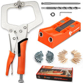 TBVHOMM pocket hole jig kit with 11 inch clamp for precise joinery