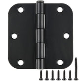 tdchinges rounded door hinges in matte black for front doors, smooth operation and corrosion resistance