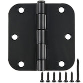 TDCHINGES rounded matte black hinges for interior doors with smooth operation