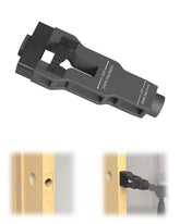TDCQFFF door latch template tool enables precise flush installation for common door thicknesses