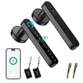 TDMALE fingerprint door lock front view shows sleek black finish and modern design