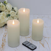 TECHLONG 3 Pack Flameless Candles with 3D Moving Flame for warm ambience