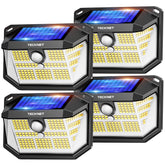 TECKNET 231 LED solar motion light panel front view demonstrates energy-efficient solar charging