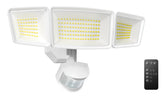 TECKNET 7500LM outdoor motion flood light with three adjustable heads for broad yard coverage.