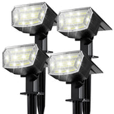 TECKNET outdoor 59 LED spot lights illuminate pathways with even brightness.