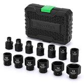 TecoTek 13-piece 1/4in drive low-profile sockets in a case for easy transport.
