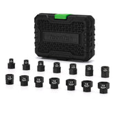 TecoTek 14-piece 3/8-inch drive metric set with low-profile sockets for tight spaces.