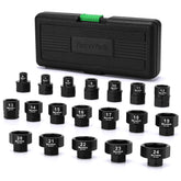 TecoTek 19-piece low-profile 3/8-inch drive socket set for compact workspaces.