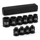 TecoTek pipe plug socket set in case with 1/2-inch drive sockets for quick access