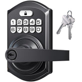 TEEHO TE004 front view in matte black for modern interior security.