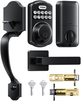 TEEHO TK001H keyless lock with handle on front door for convenient entry.