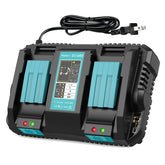 TeenPower 18V rapid charger with dual ports and LED indicator for quick charging.