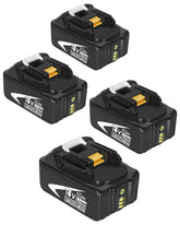 TeenPower 6.0Ah Makita 18V battery four-pack, front view for longer runtime.