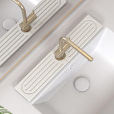 Telomet Stone Faucet Mat front view protects countertops from water splashes