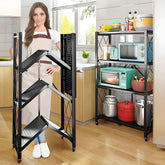 TEMZICK 4-tier storage shelves on wheels for garage or pantry organization
