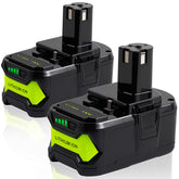 TenHutt 2-pack replacement battery for Ryobi 18V ONE+ P108 with extended runtime
