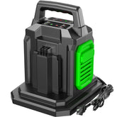 TenHutt Rapid CH2800D front view, dual-port charging for 56V EGO batteries with efficient on-the-go power