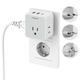 TESSAN All European travel adapter kit in compact design for carry-on use