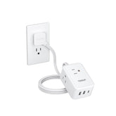 TESSAN cruise essentials flat plug power strip shown in a compact cabin setup for cruise travel