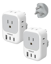 TESSAN South Africa adapter with 4 outlets and USB-C ports for versatile charging.