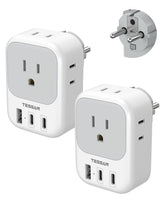TESSAN Type F adapter with 4 outlets for Europe travel.
