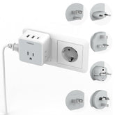 TESSAN universal travel adapter kit with 6-in-1 design enables worldwide charging.