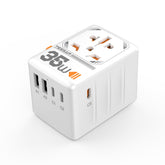 TESSAN universal travel adapter showing worldwide outlet compatibility for travelers