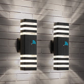 Tewei dusk-to-dawn outdoor lights in matte black assembly for easy porch illumination