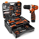 Thatool 255-piece tool set with drill driver showcases portable storage for DIY projects.