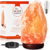 The Body Source Himalayan Salt Lamp with 8-10 inch height offers warm ambient glow.